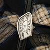 Reloj Retro Y2K de Dos Manos Reloj Derretido Para Mujeres Hombres Forma Suave Irregular Reloj de Pulsera de Cuarzo Números Romanos Correa de Cuero