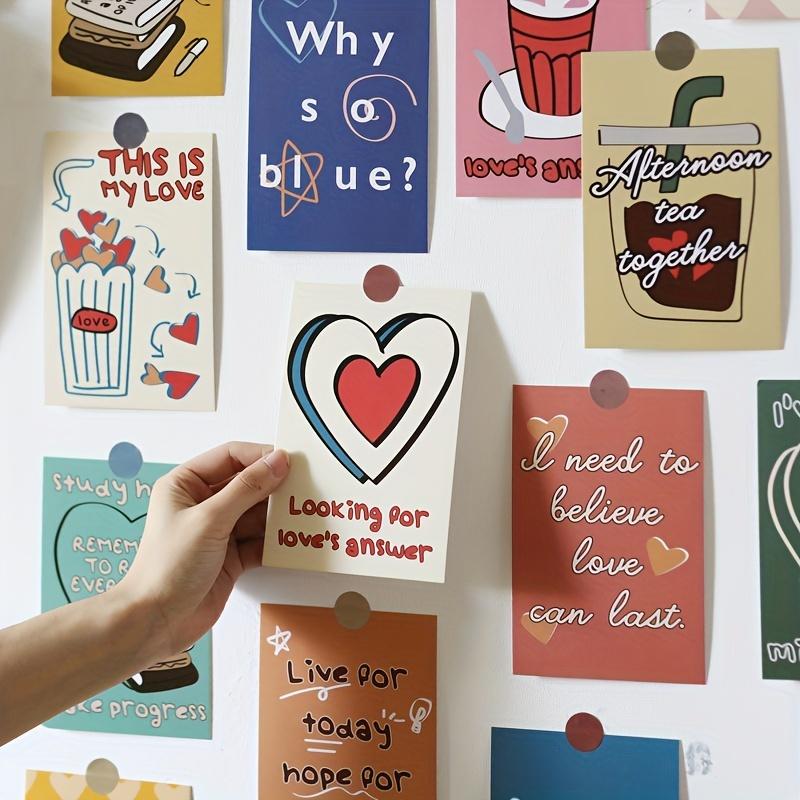 30Pcs Make life full of love Fruit decoration card wall sticker, dormitory office bedroom postcard wall sticker decoration