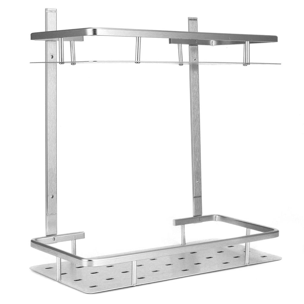 Space Aluminum Bathroom Shelf RustProof Shower Rack Kitchen Storage Basket for Home