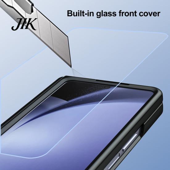 Pen Tray Stylus Phone Case for Samsung Z Fold 6 PC Shell with Slot Mobile Hinge Guard Cover Spring Protection & Integrated Kickstand Full-Body