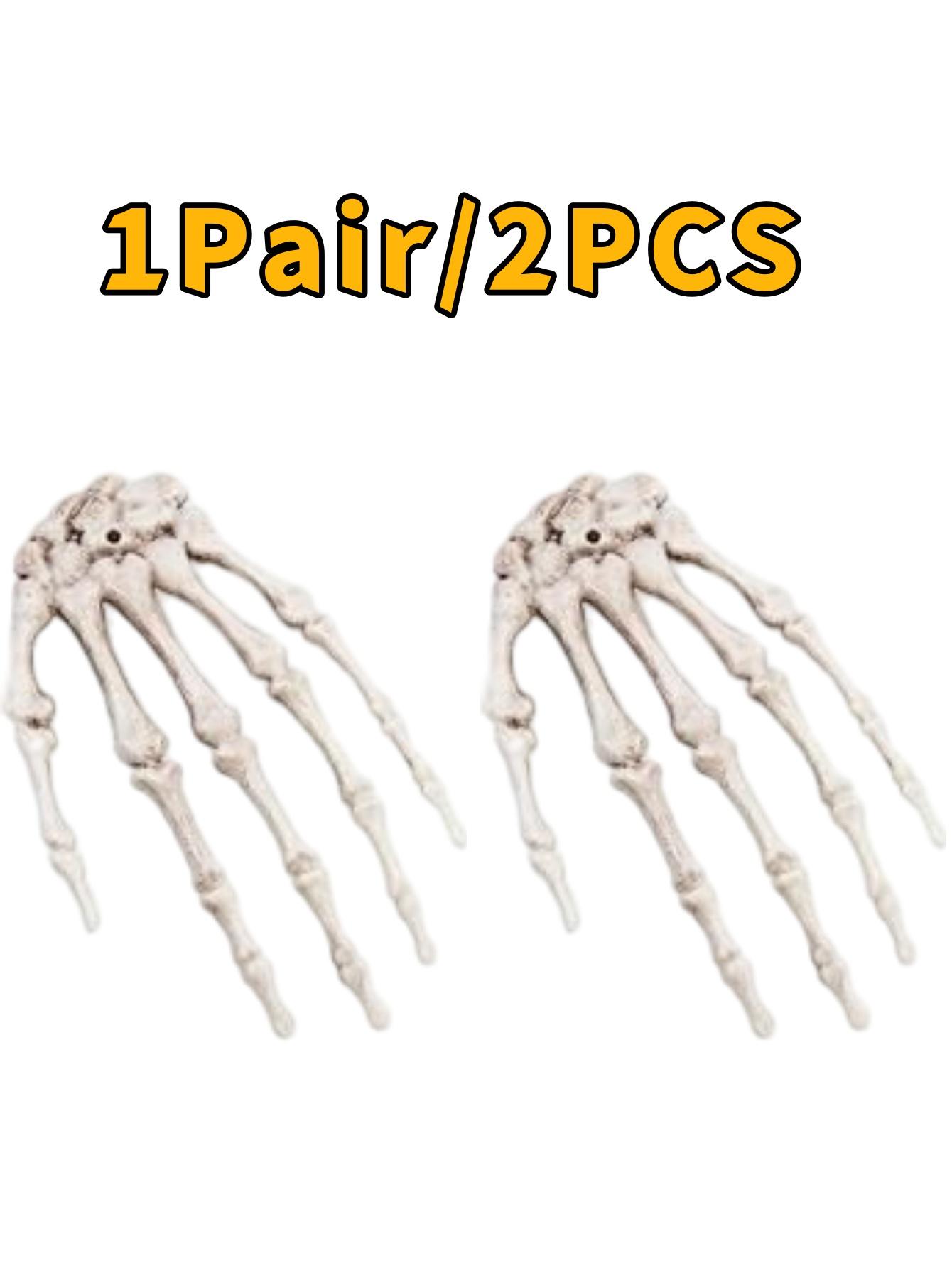 5Pairs Halloween Fake Human Plastic Realistic Skeleton Hands Life Size for Bone Zombie Party Terror Scary Props Decoration