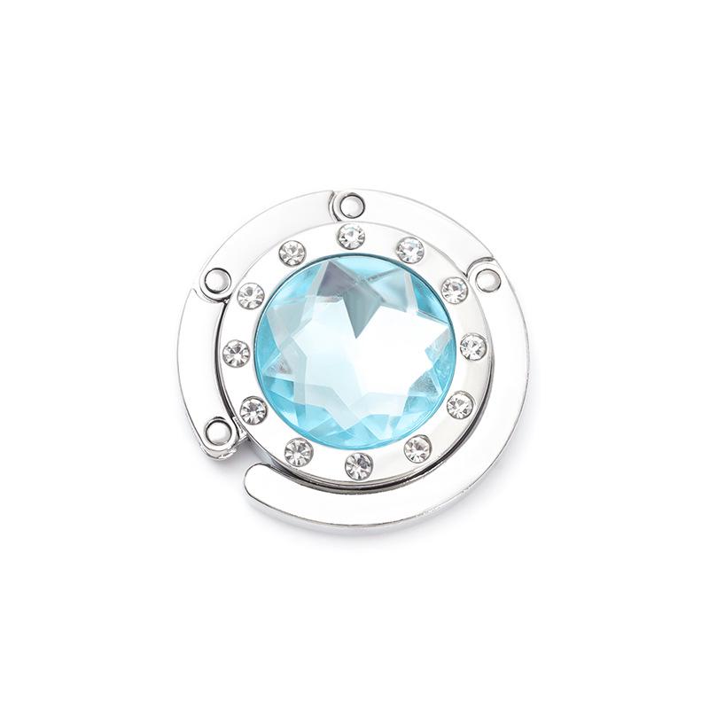 Round 12-Side Diamond Handbag Hook - Multi-Color Metal Hanger