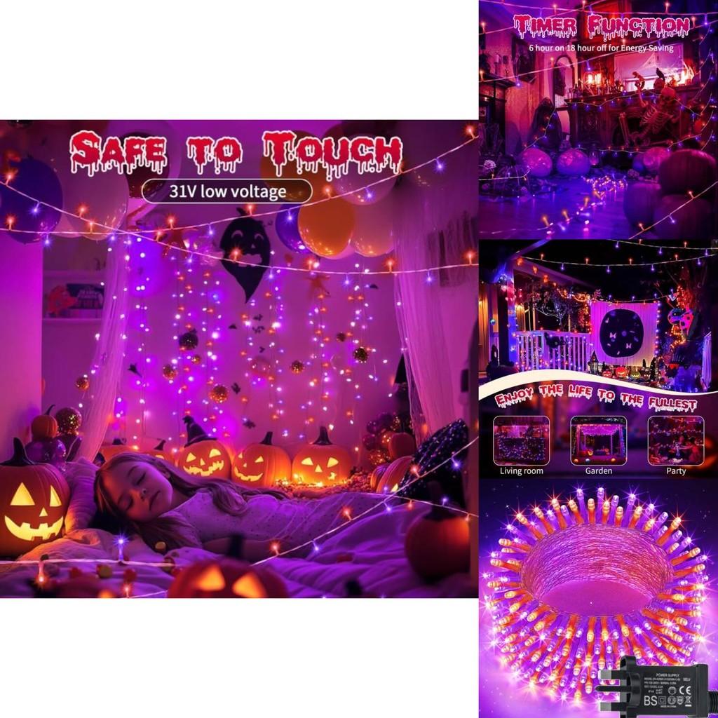 Halloween Fairy String Lights 200 Led 20m With 8 Modes For Festive Decoration