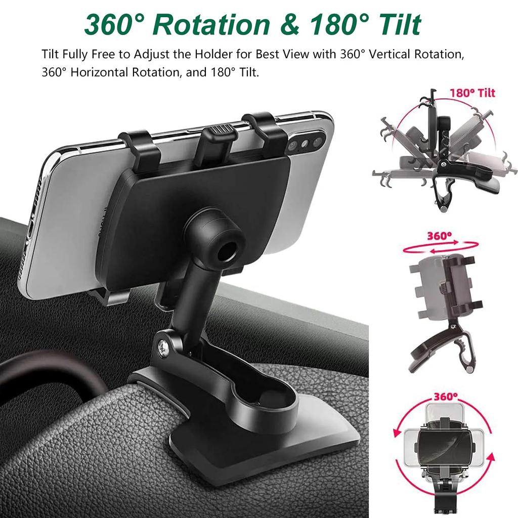 Universal 360° Rotation Car Phone Holder Stand Car Dashboard Clip Mount GPS Navigation Bracket For iPhone Samsung Xiaomi Huawei