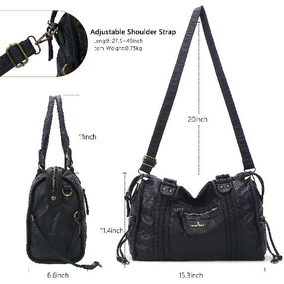 Angel Kiss Hobo Bags For Women Vegan Leather Hobo Satchel Handbags Large Tote Purses Shoulder Bag