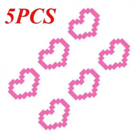 6PCS Mosaic Heart-shaped Pixel Heart-shaped Car Window Decoration, Waterproof Headlight and Taillight Decoration Stickers