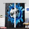 Set Of 2 Flat Printing Curtain Versatile Fabric Without Electricity Spring Party Holiday Decor Applies Made Polyester