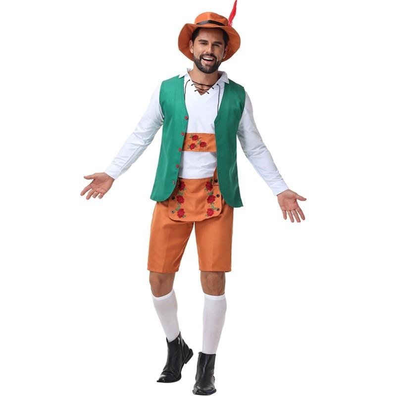 Bavarian Beer Festival Costume Set With Suspenders For Adult Men Party Performance