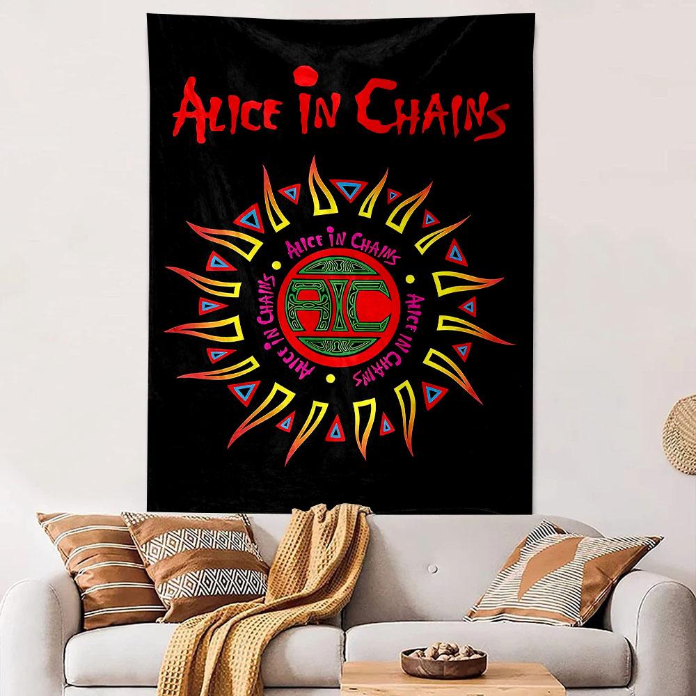 Alice in Chains Tapestry Wall Hanging, Grunge Band Logo, Wall Decor for Bedroom Living Room Dorm