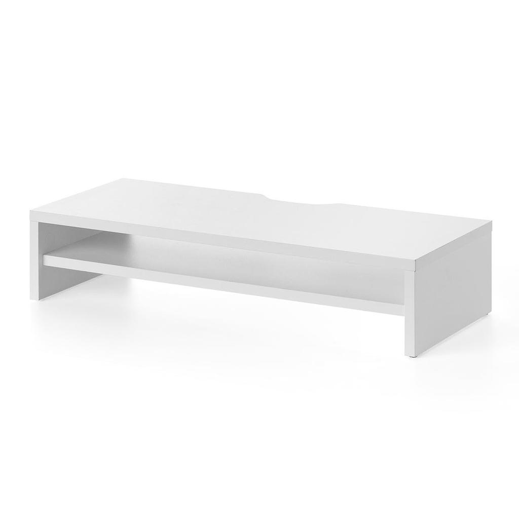 Sanwa Direct Monitor 2 Width 60 x Depth 25 x Height 13 Total Load Capacity 15 Wooden Monitor Display Computer White Stand, Tiers, cm, kg, Stand,