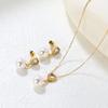 Love Heart Zircon Pearl Earrings Necklace Set Minimalist Light Luxury Jewelry for Women