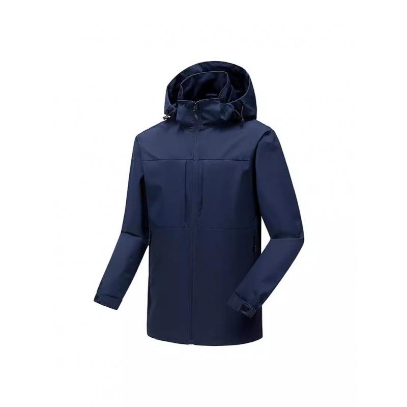 Spring and Autumn Male Middle-aged Mountain Waterproof Camping Hooded Sleeve Jacket Functional Outdoor Quick-drying Multi-Bag Jacket