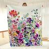 Soft, Cozy, Machine Washable Flannel Blanket with Vibrant Floral Design - Luxurious All-Season Blanket Perfect for Couch, Bed, o