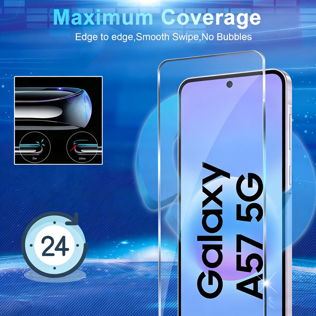 5PCS 4K HD Tempered Glass For Samsung A57 A37 A56 A35 A14 A15 Screen Protector For Samsung A55 A36 A16 A53 A52 Glass