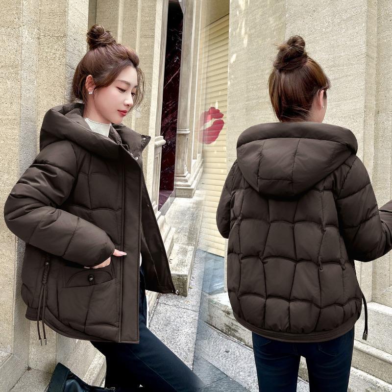 Winter new cotton-padded jacket women's hooded versatile fashion simple cotton-padded loose cotton-padded jacket