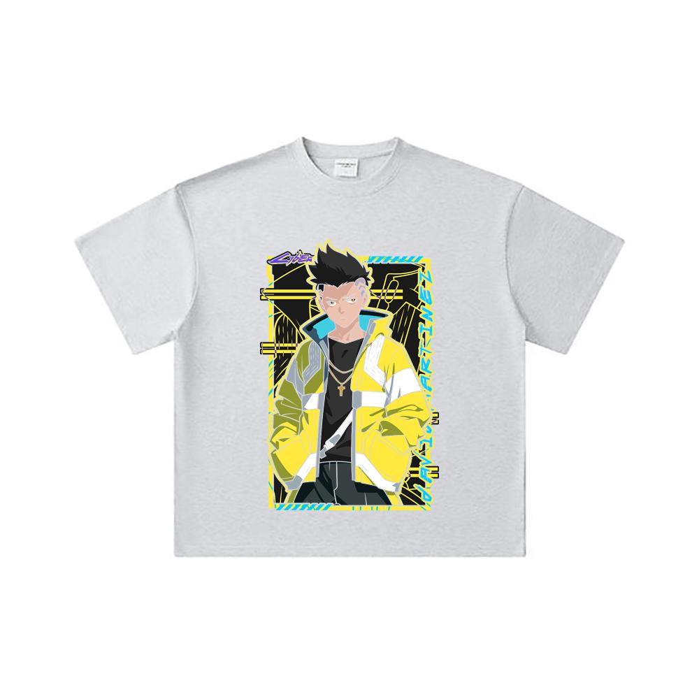 260 GSM Double Yarn 32 Count 100% Cotton Cyberpunk Edgerunners V7 David Print Unisex Heavy Cotton T Shirt