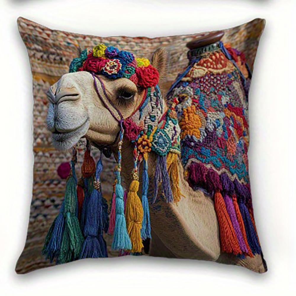 1/4pcs Colorful Camel-Patterned Pillowcases Sofa cushion cover home bedroom room decoration