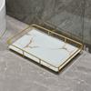 Stainless Steel Frame Acrylic Marble Storage Tray Home Room jewelry Makeup Perfume Tea Cup Storage Aromatherap Plate Tray Rack
