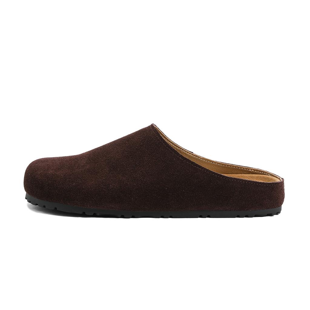 Version i kohud~ Birkenstock skor läder rad vind mjuk yta lata skor enpedal tjockbottnad väska huvud Boken damskor halvtofflor