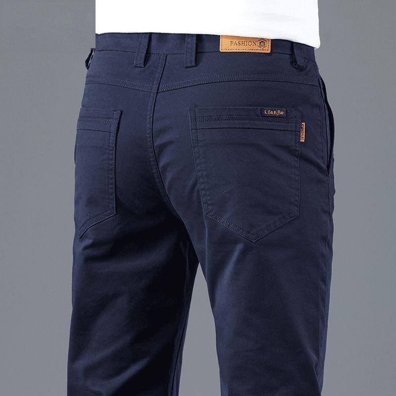 Pantalones Casuales Rectos Elásticos Resistentes al Desgaste para Hombre - Estilo Coreano para Primavera/Otoño