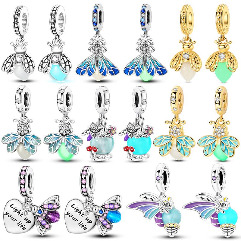 Copper Genuine Luminous Firefly Pendants Charms Bead Fit 3Mm Bracelet Necklaces For Women Luxurious DoItYourself Jewellery Crafting Gift