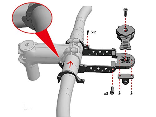 REC Mount Plus Narrow Mount R+Narrow1 for Smartphones, Rotatable Handle Diameter 31.8mm, Aluminum