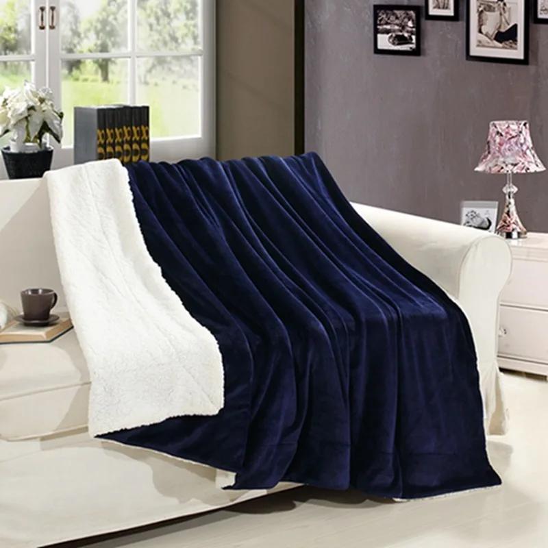 Wool Throw Blanket Keep Warm Winter Bed Blankets Double Sided Queen Duvet Cover Camping Double Bed Cover Bedspread On The Bed