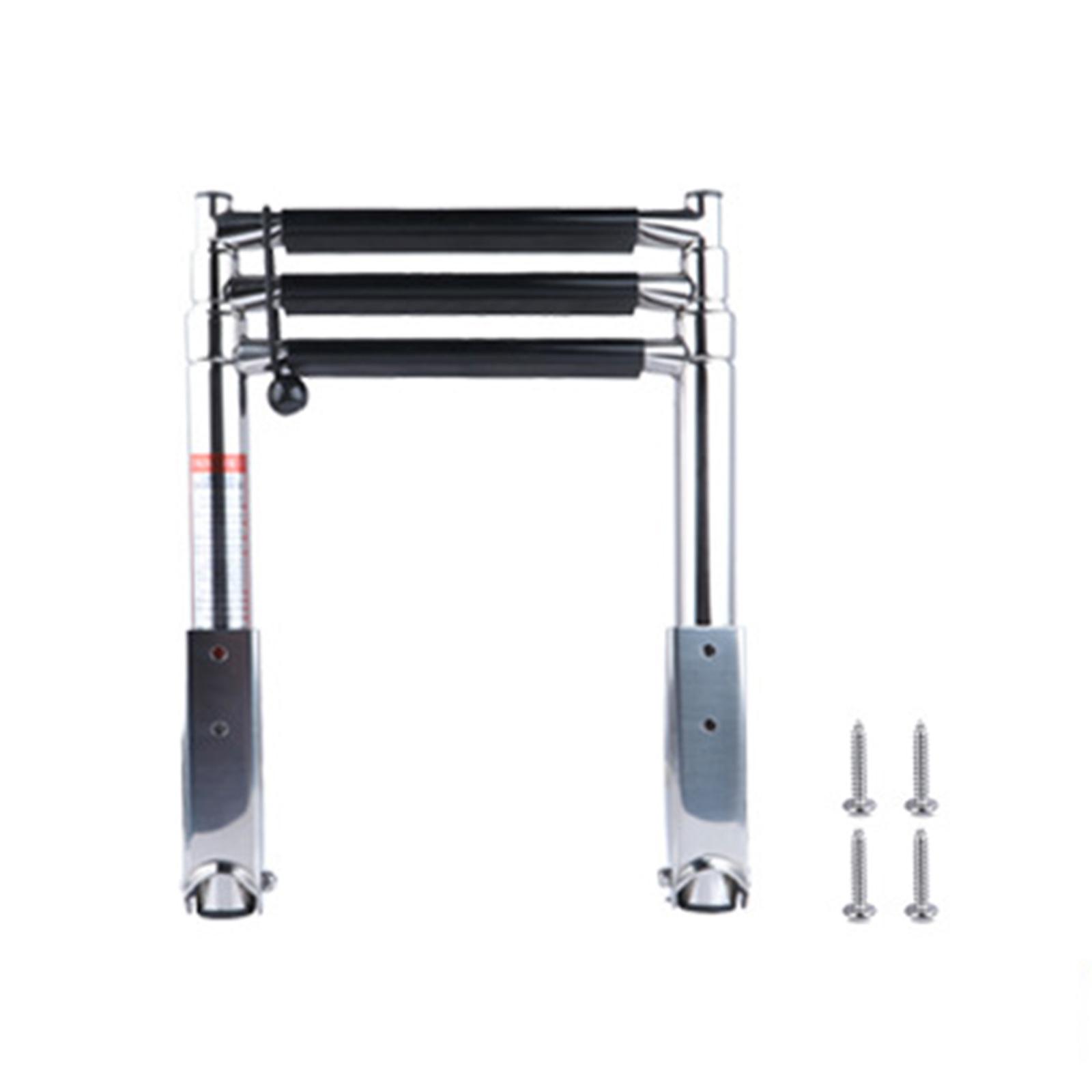 

Compacts 3 Section Telescopic Ladder For Marine Use Equipped With Anti Slip Design And Stainless Steel Build For Convenient Storage 1