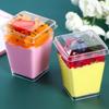 10 Stück - Einweg-Plastik-Mousse-Becher, Leiterförmiger Becher, Puddingbecher, Dessert-Kuchenbecher, Vorspeisen-Gelee-Joghurt-Mousse-Dessert