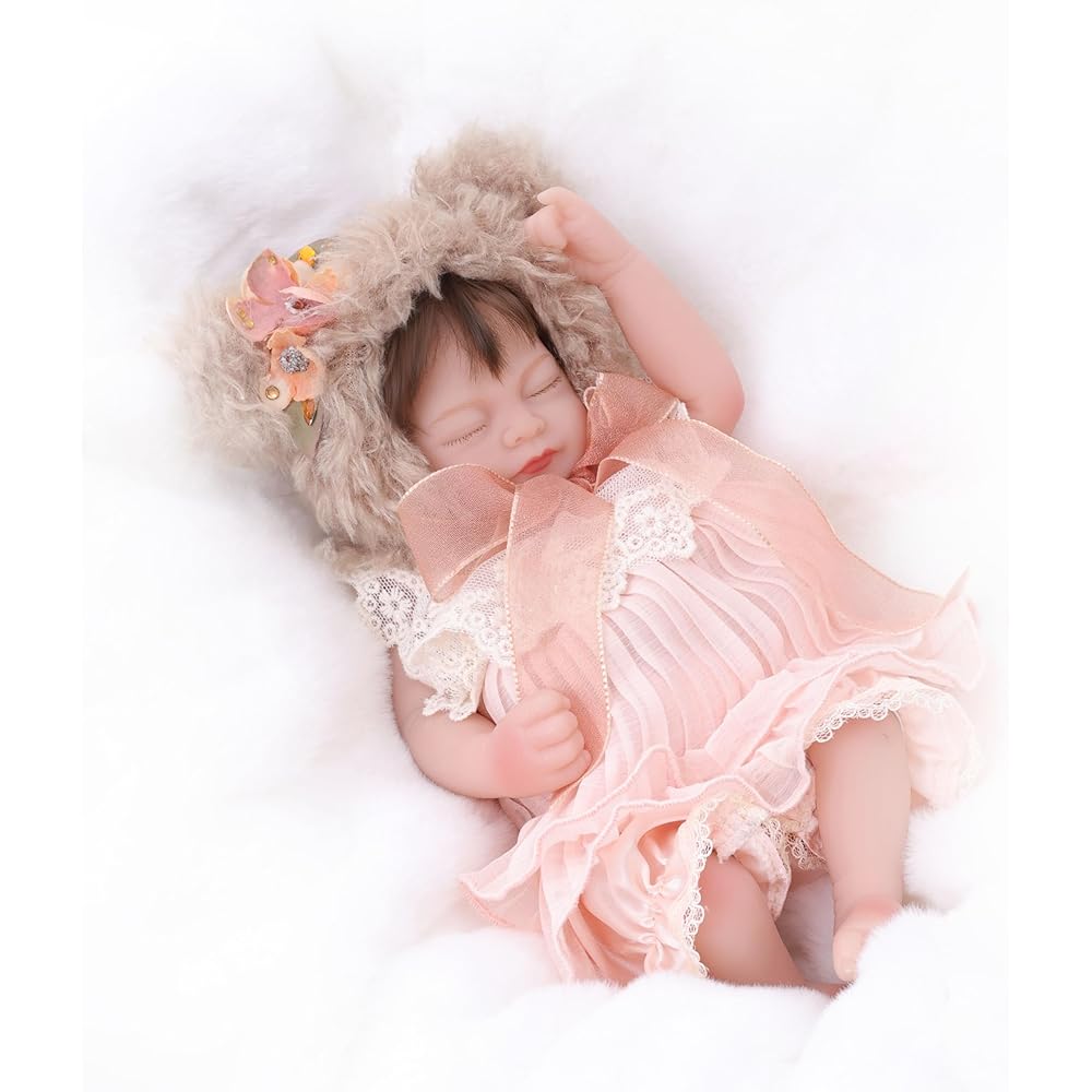 Cloveray Interactive 12-Inch Reborn Baby Doll with Movable Body, Removable Outfit, Water Play Suitable