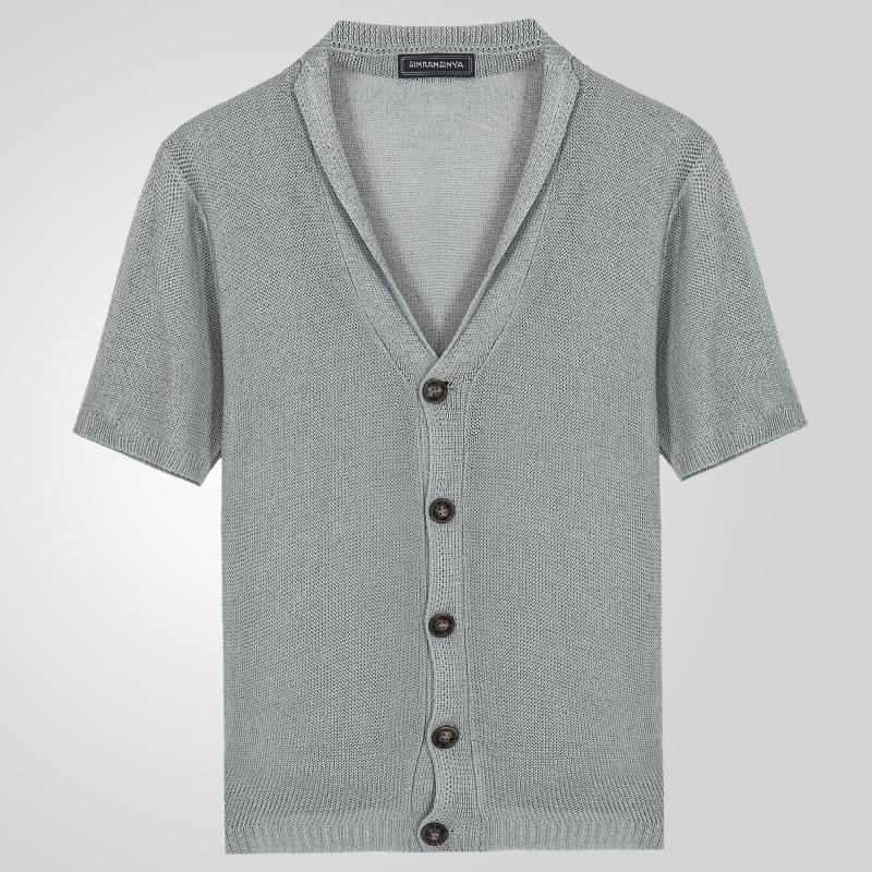 New Men'S Polo Shirt Made Of Pure Cotton With Dropped Shoulders High-Quality Loose Fit For Fitness Versatile For Daily Exercise Short Sleeved Casual