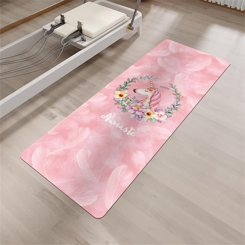 Suede Printed Yoga Mat Rubber Yoga Mat Foldable Anti Slip Wear-resistant Fitness mat Ultra-thin Folding Cushion 68/80cm*1.5mm