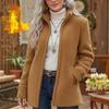 Winter Damen Stehkragen Einfarbig Locker Lässig Mode Langarm Polarfleece Reißverschluss Jacke