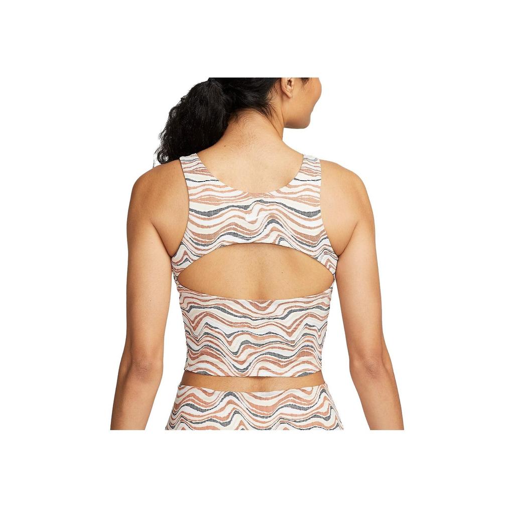 Nike Yoga Dri-FIT Luxe Striped Crop Tank Top Women Tops Dark-Rust DX1565-246