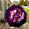 1pc Koi Fish Cherry Blossoms Automatic Folding Umbrella 8 Rib Iron Frame,  Suitable for Travel, Daily Use, Birthday, Women & Men Gift c1231024