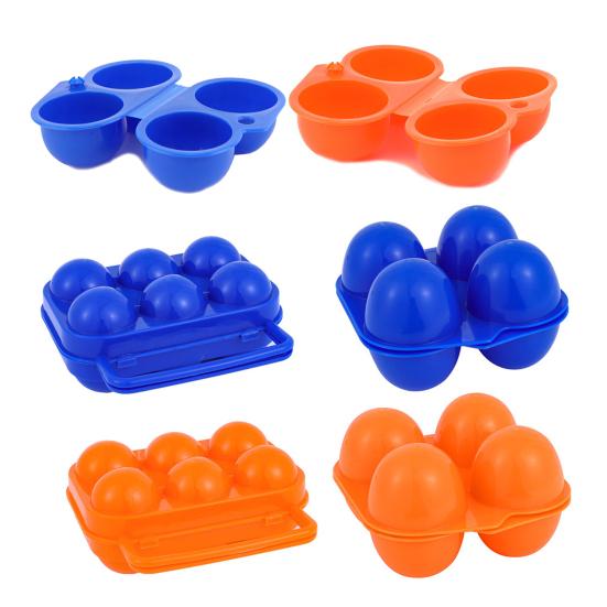Bærbar eggebeholder Kraftig 2/4/6 roms oppbevaringsboks for egg Kjøkken Utendørs Camping Piknik Sammenleggbar eggorganisator Holder Bæreveske Klemme