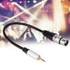 Compact 3.5mm Apapter Stereo 3.5mm Male To XLR Female Plug-and-Play 0.3m Length Audio Converter Mic Cord Computer Recording