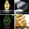 OPK Damenuhren Luxusmode Damen Quarz Uhr Wasserdicht Leuchtend Datum Edelstahl Armbanduhr Freundin Geschenke