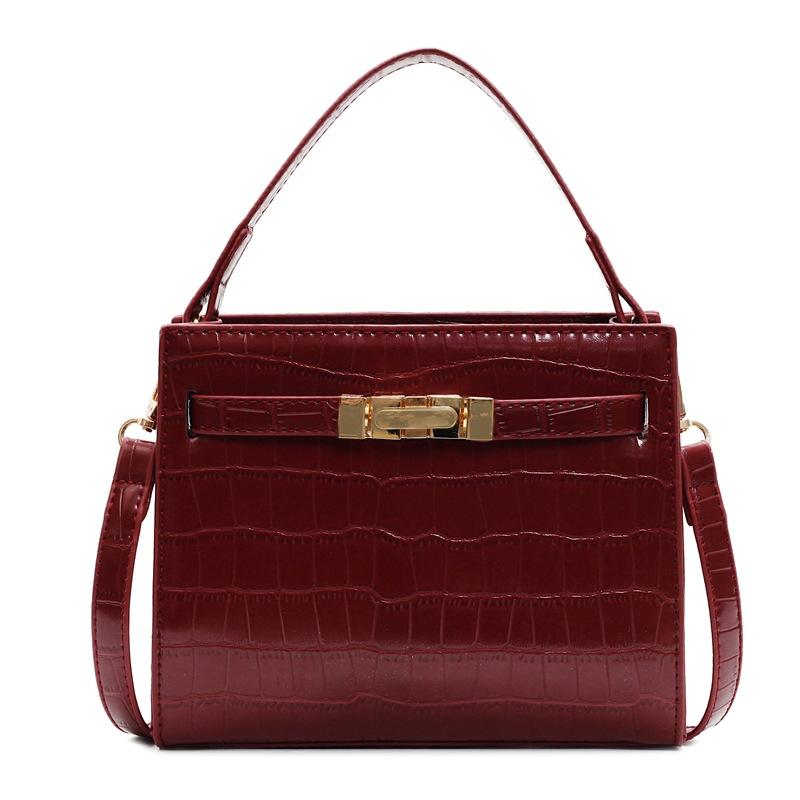 Popular new product temperament fashionable high-end texture stone pattern handbag bag casual commuting style light luxury messenger bag women