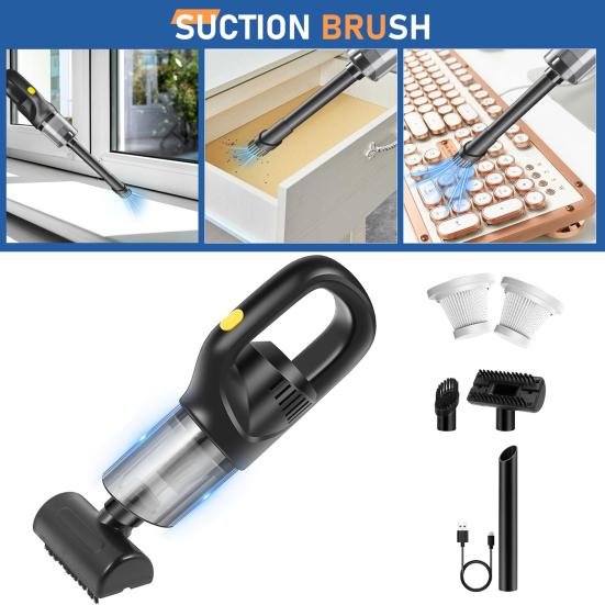 Wireless Vacuum Cleaner with 3 Suction Heads Strong Suction Compact Portable Handheld Car Vacuum Cleaner Dust Remover
