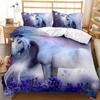 Unicorn King Queen Bedding Set For Kids Girls Teen Rainbow Floral Dreamcatcher Duvet Cover Microfiber Quilt Cover Home Textile