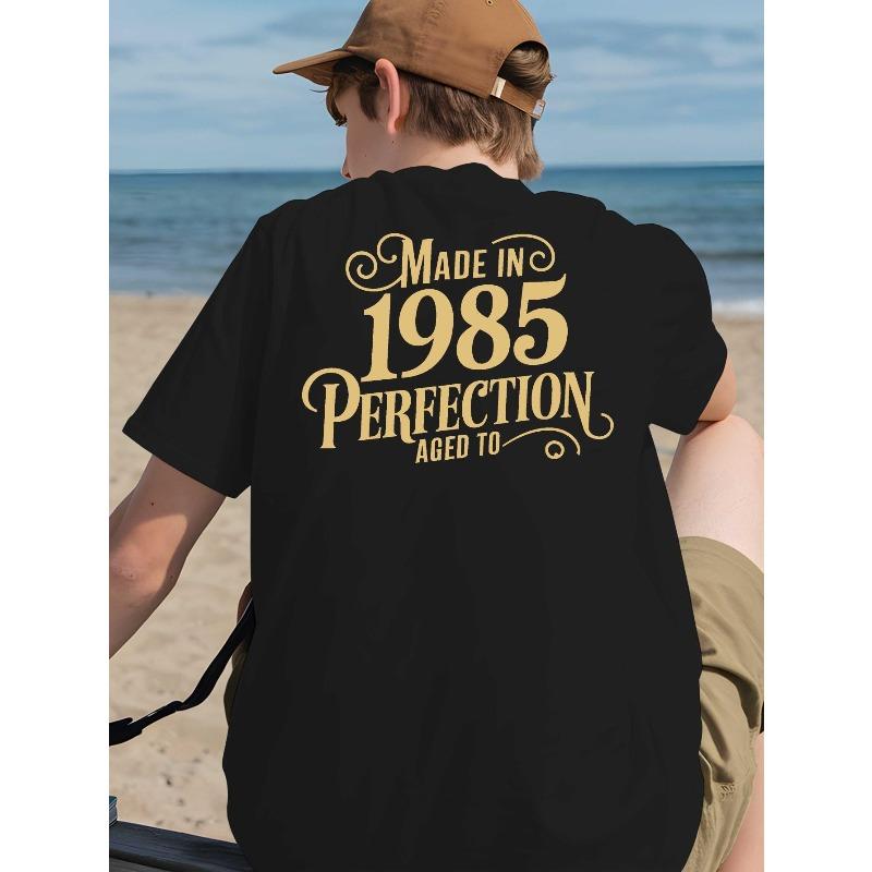 

Men S T-Shirts Featuring a Back Print, Perfect for Basketball Training, Made in 1985 And Designed for Street Style Sessions, Essential Summer Wear 4XL чорний