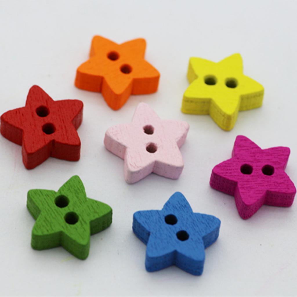 100 Pieces 2 Holes Buttons Embellishments Flatback for Sewing Crafting DIY 13mm