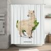 Creative Cauliflower Alpaca Sheep Shower Curtain Home Decor Bathroom Liner Waterproof Fabric Print Umbrella Privacy Cover White