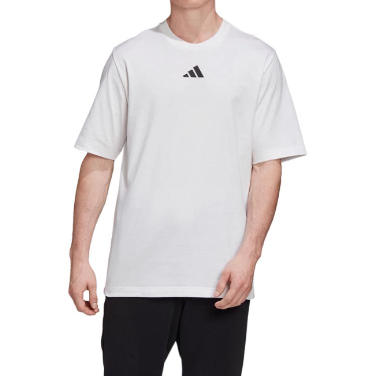 adidas T Shirts Men's White Crew Neck Moderate GI6395