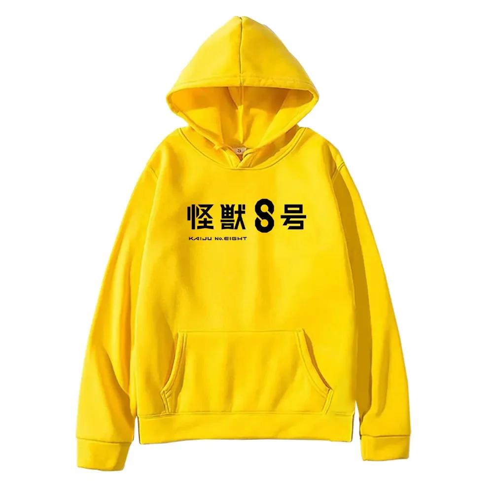

2024 Кайфу №. 8 Худи с логотипами Японские Манга Худи Толстовки Одежда Осень Зима Длинные Рукава Флис Теплые С Капюшоном Уличная Одежда 3XL