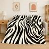 Minimalist Black White Colorful Zebra Stripes Flannel Blanket Soft Warm Throw Blanket for Bedroom Living Room Bed Camping Picnic