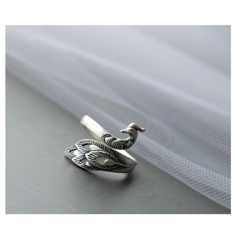 Adjustable Open Ring Women Men Vintage Design Sterling Animal Motif Finger