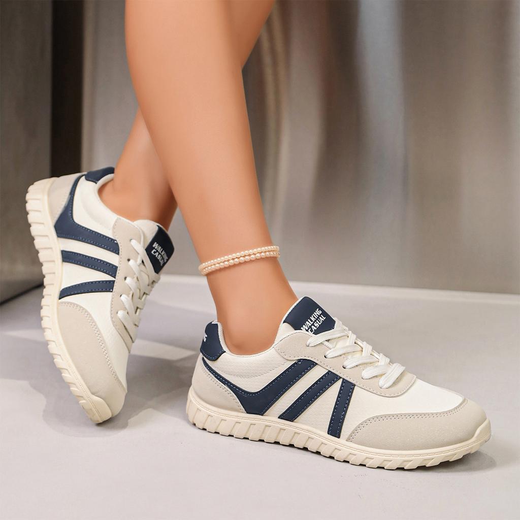 Women's Color Block Retro Casual Low Top Athletic Shoes for Everyday Wear