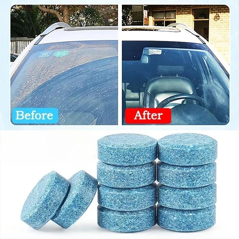 Car Windscreen Effervescent Cleaning Tablets - Solid Concentrated Cleaner for Auto Wiper Glass Detergent